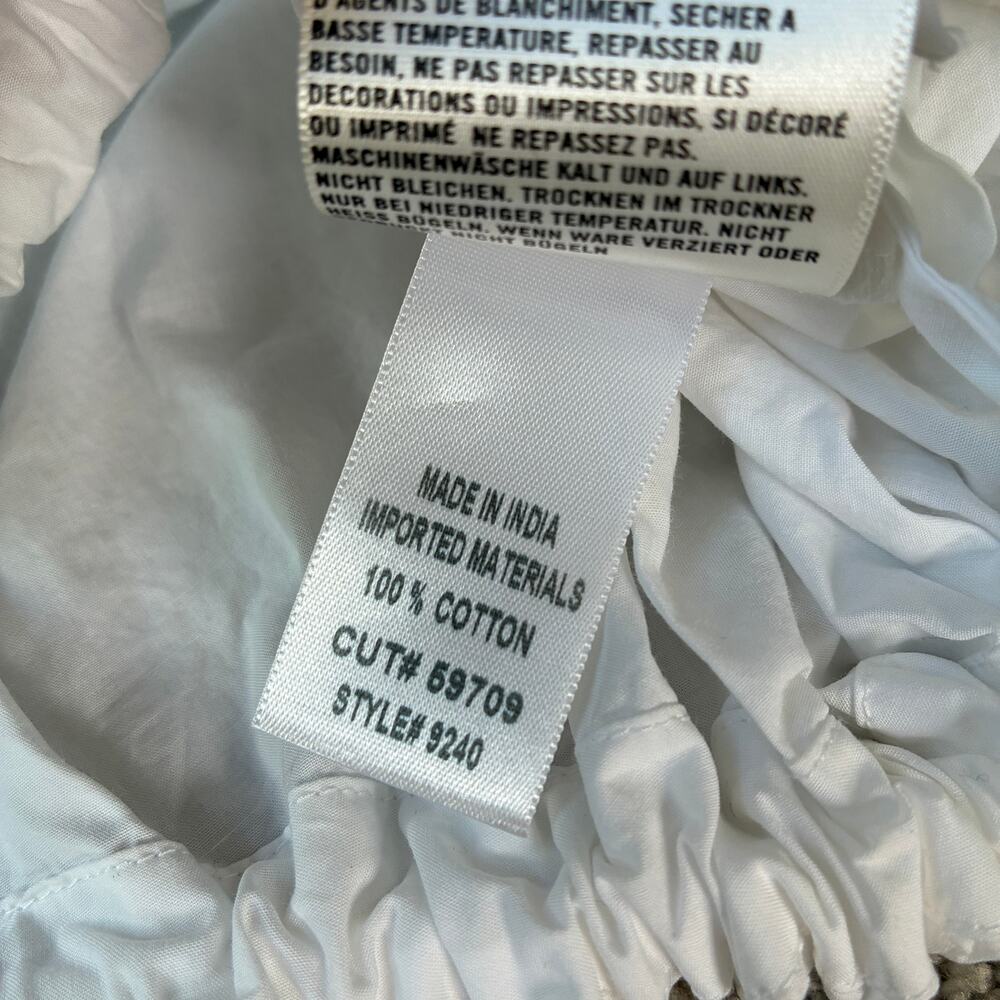 CITIZENS OF HUMANITY Alexandra White Poplin Ruched Tie Button Shirt Size S - Picture 7 of 9
